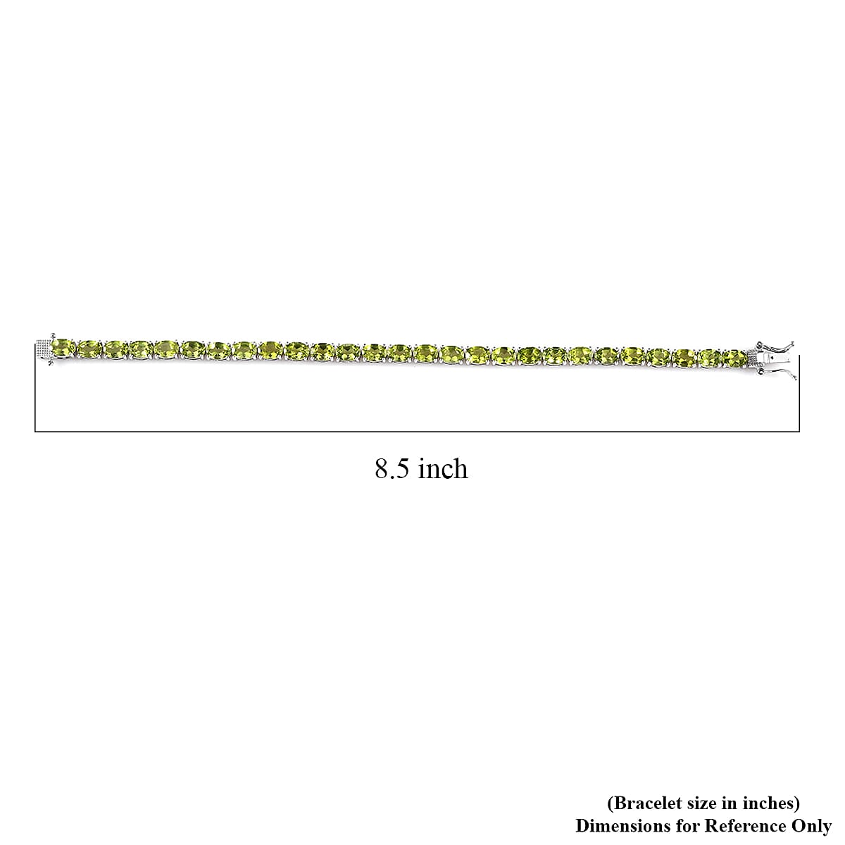 Peridot Tennis Bracelet in Platinum Over Sterling Silver (8.00 In) 19.50 ctw