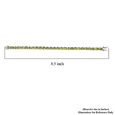 Peridot Tennis Bracelet in Platinum Over Sterling Silver (8.00 In) 19.50 ctw