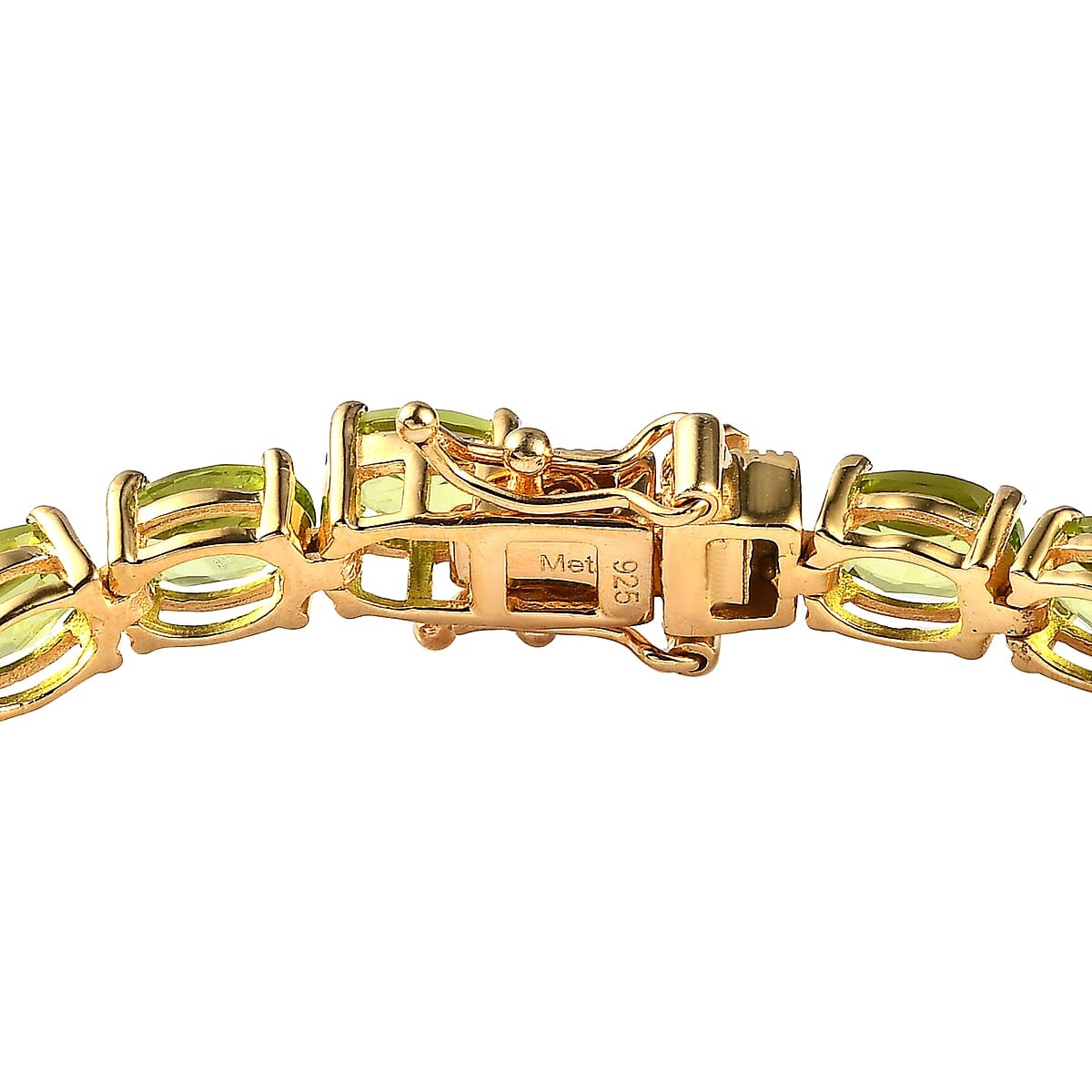 Peridot Tennis Bracelet in Vermeil Yellow Gold Over Sterling Silver (7.50 In) 18.20 ctw image number 3