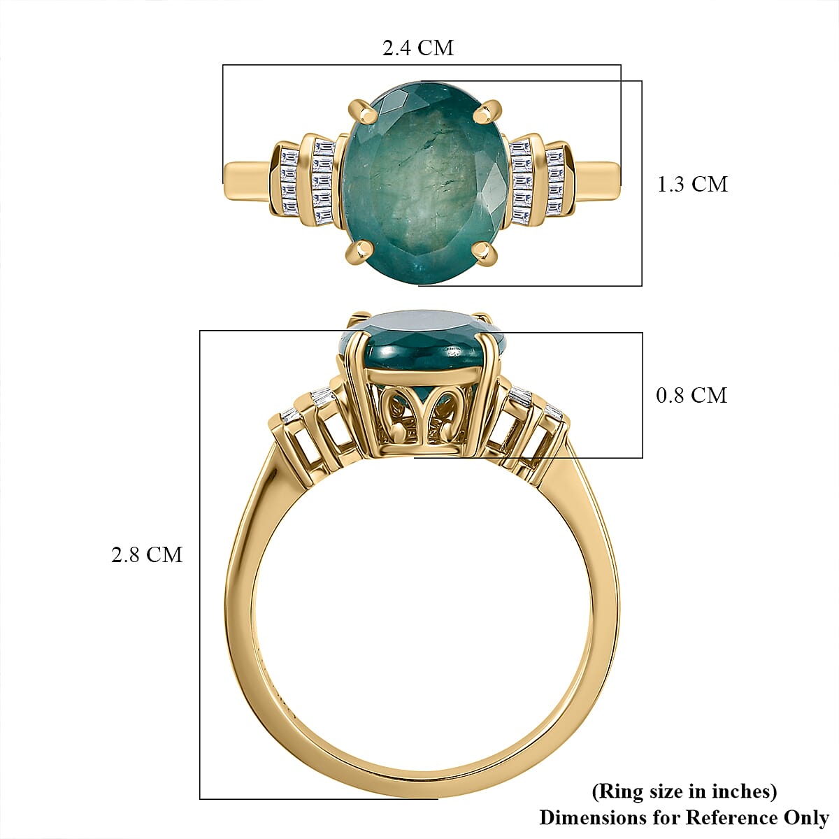Luxoro 10K Yellow Gold Premium Grandidierite and Diamond Ring 5.40 ctw (Del. in 7-10 Days) image number 5