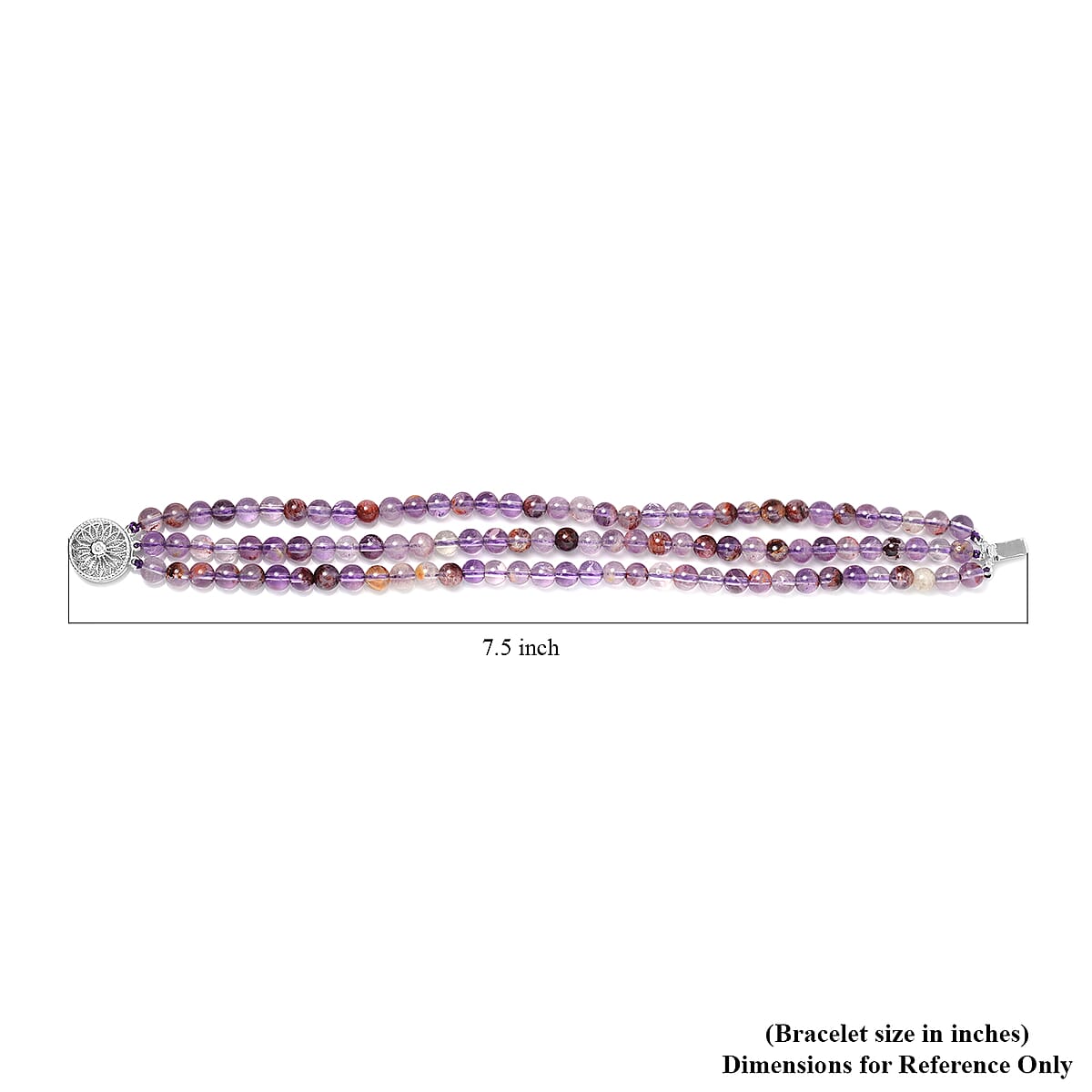 Cacoxenite Beaded 3 Row Bracelet in Rhodium Over Sterling Silver (8.00 In) 115.00 ctw image number 3