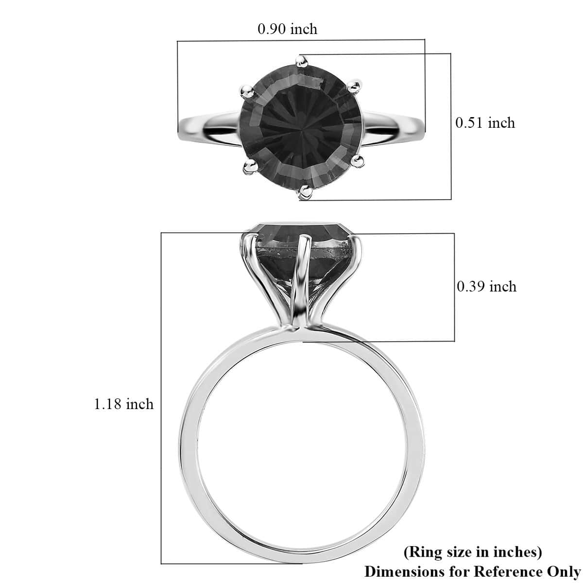 Volcanic Quartz (Triplet) Solitaire Ring in Platinum Over Sterling Silver (Size 10.0) 4.00 ctw image number 5