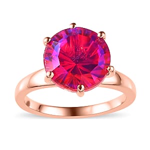 Volcanic Quartz (Triplet) Solitaire Ring in Vermeil Rose Gold Over Sterling Silver (Size 7.0) 4.00 ctw