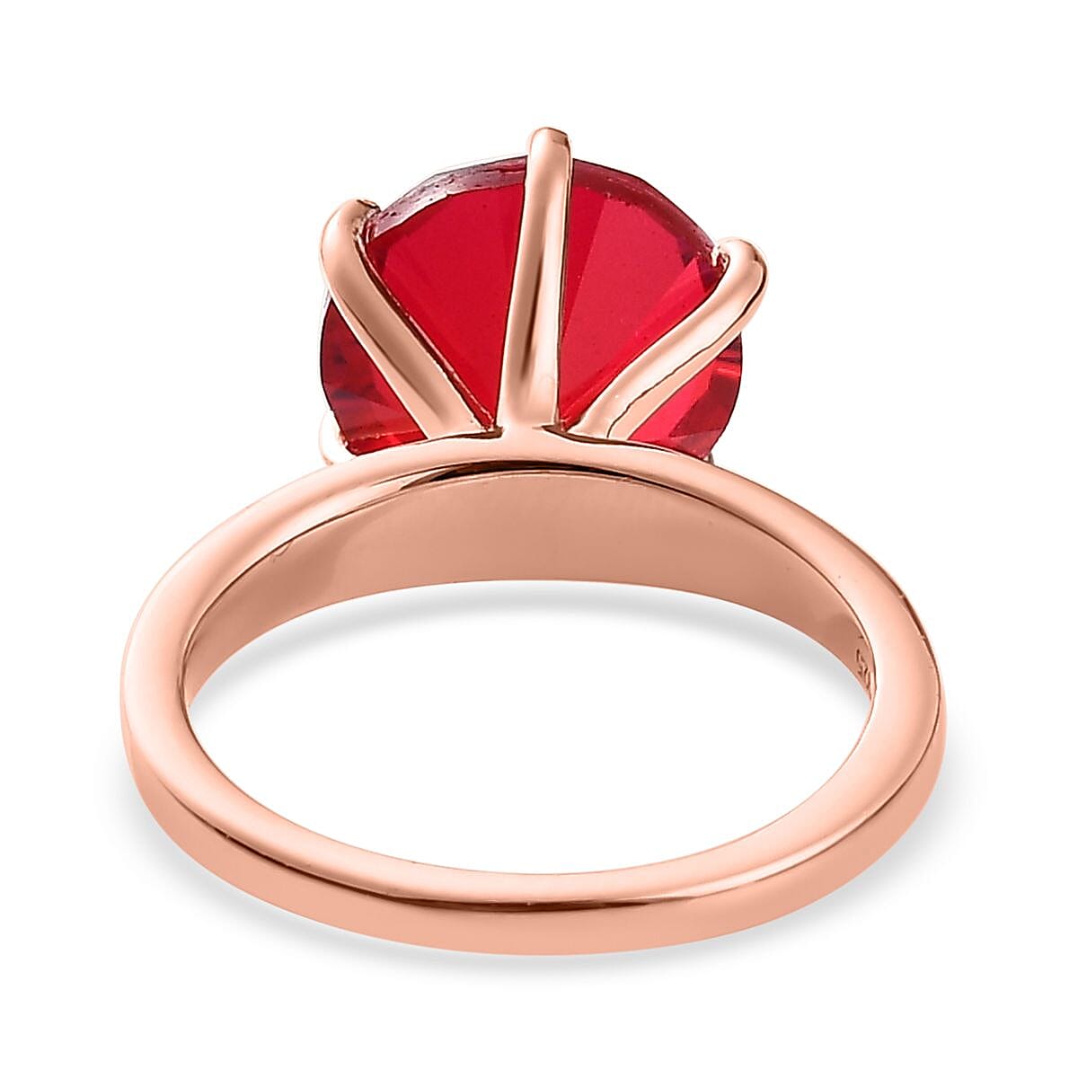 Volcanic Quartz (Triplet) Solitaire Ring in Vermeil Rose Gold Over Sterling Silver (Size 7.0) 4.00 ctw image number 4