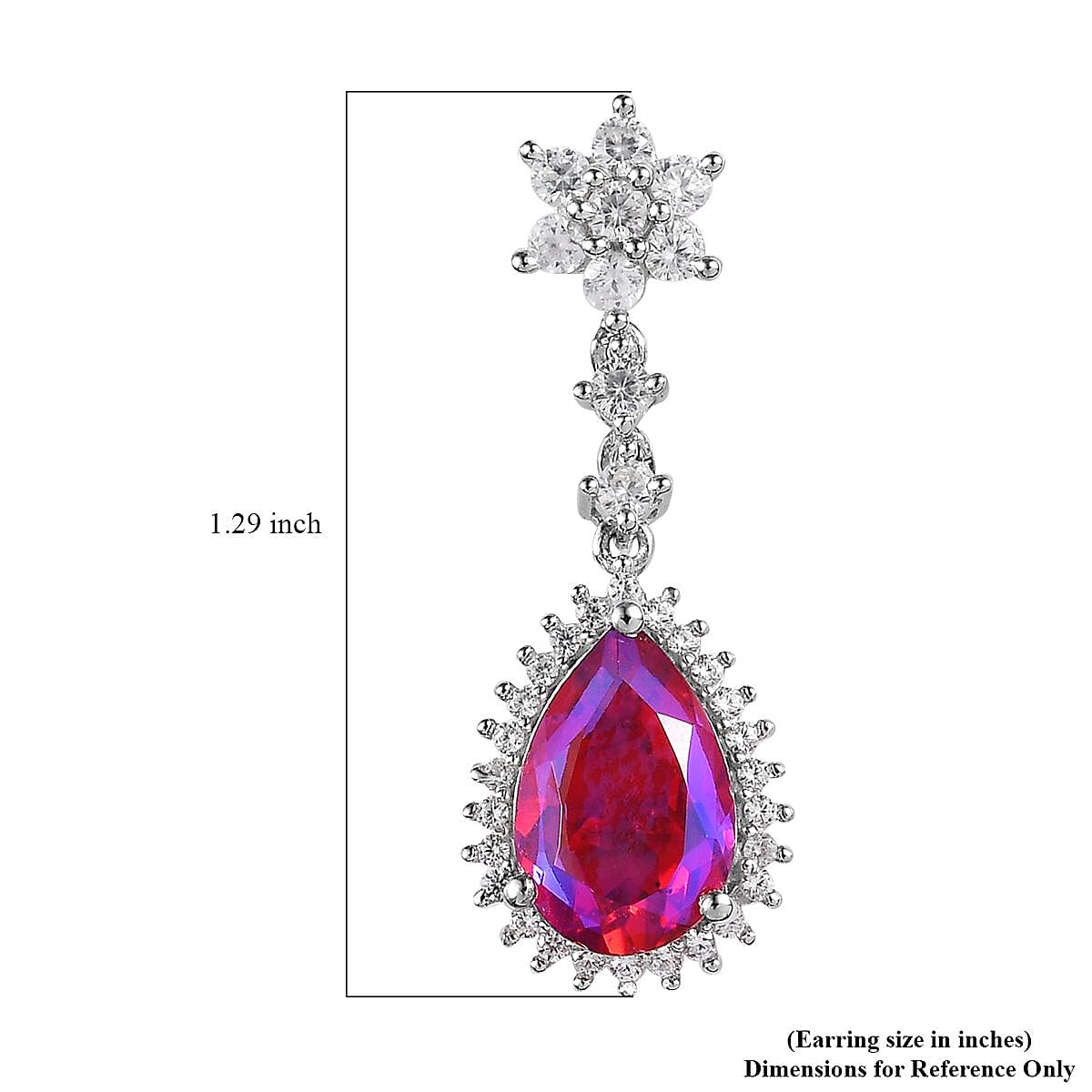 Volcanic Quartz (Triplet) and White Zircon Dangling Earrings in Platinum Over Sterling Silver 8.50 ctw image number 5