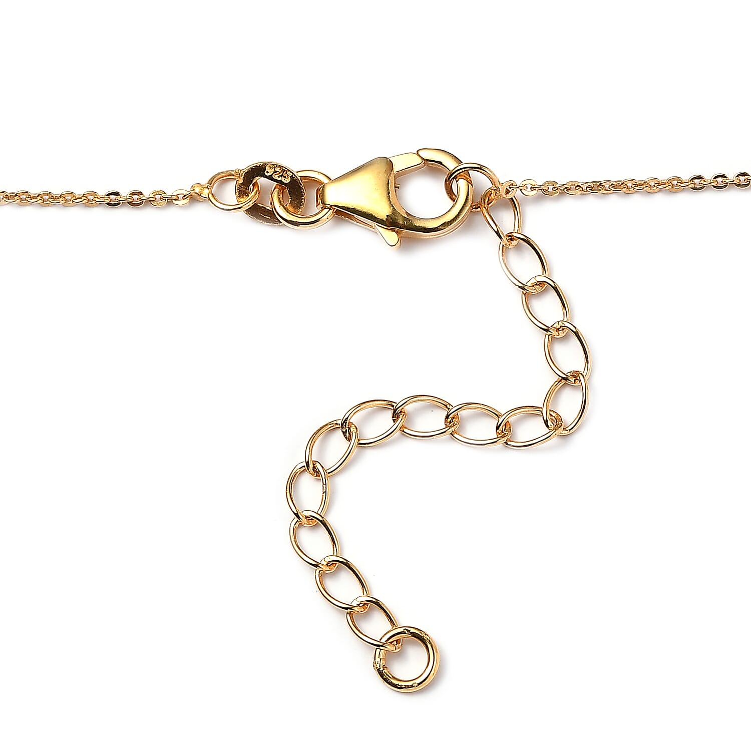 Ethiopian Emerald and White Zircon Necklace 18-20 Inches in Vermeil Yellow Gold Over Sterling Silver 1.00 ctw