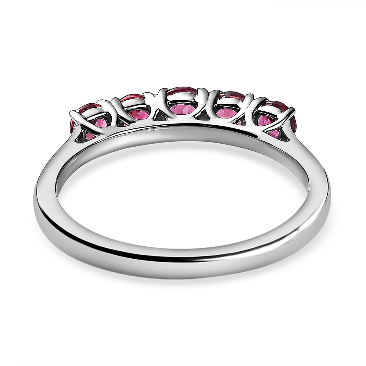 Rhapsody 950 Platinum AAAA Ouro Fino Rubellite 5 Stone Ring (Size 8.0) 5 Grams 0.90 ctw image number 4