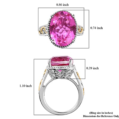 Karis Radiant Orchid Quartz (Triplet) Solitaire Ring in 18K YG Plated and Platinum Bond (Size 10.0) 9.35 ctw