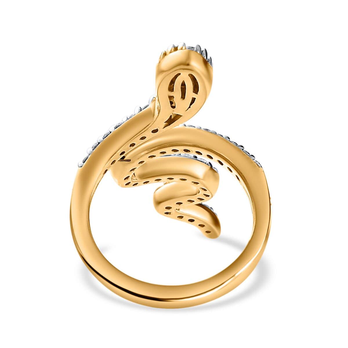 Moissanite Snake Ring in Vermeil Yellow Gold Over Sterling Silver (Size 6.0) 0.65 ctw image number 4