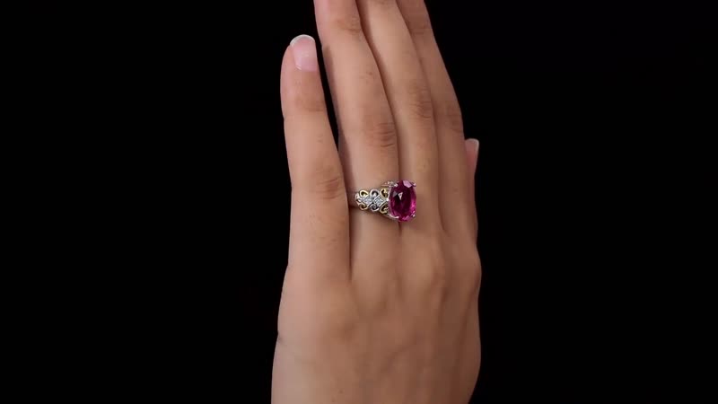 Karis Radiant Orchid Quartz (Triplet) and White Zircon Ring in 18K YG Plated and Platinum Bond (Size 10.0) 5.15 ctw