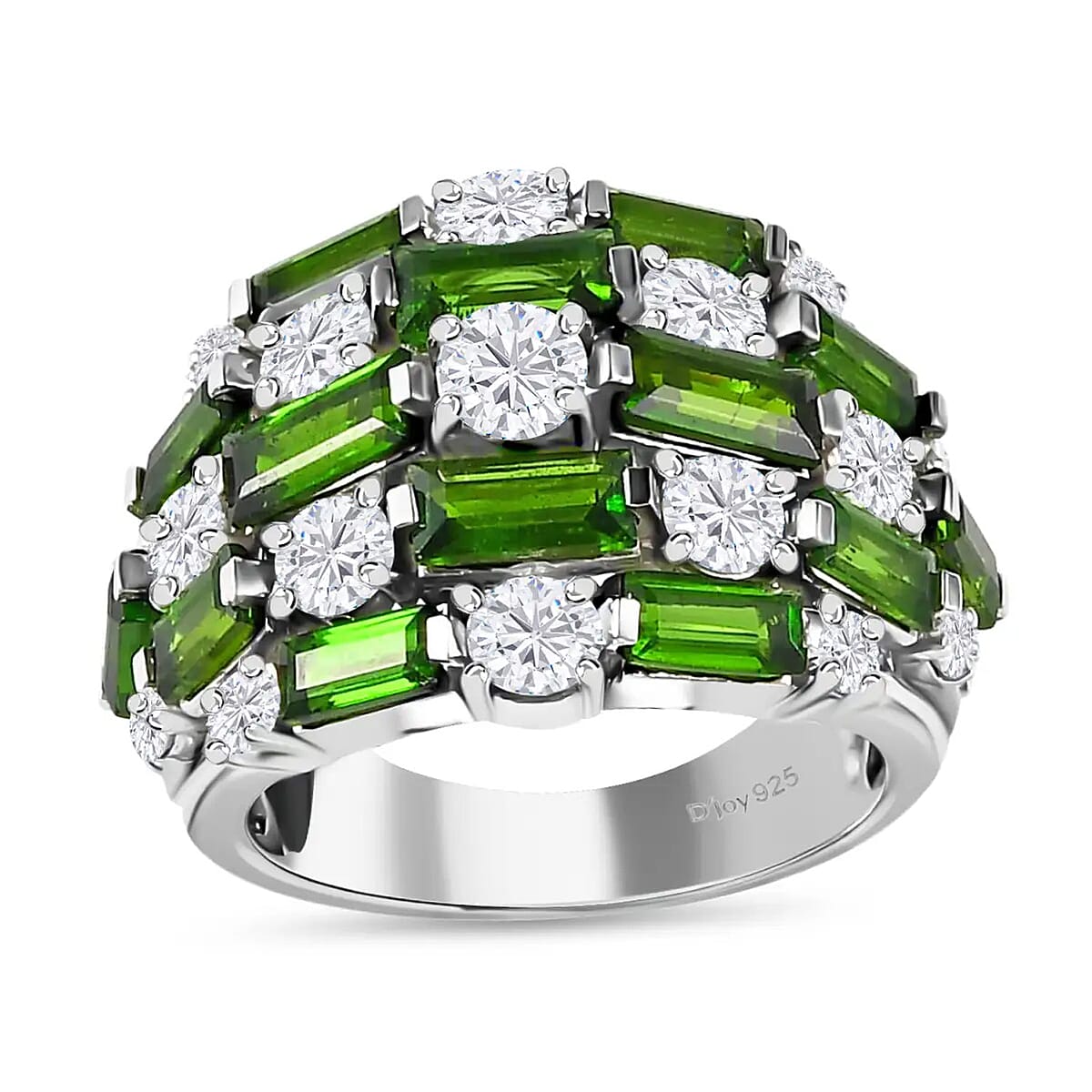Buy Chrome Diopside Ring in Platinum Over Sterling Silver, Moissanite  Accent Ring, Chrome Diopside Jewelry, Birthstone Anniversary Gift For Her  6.20 ctw at ShopLC., image size:1200x1200