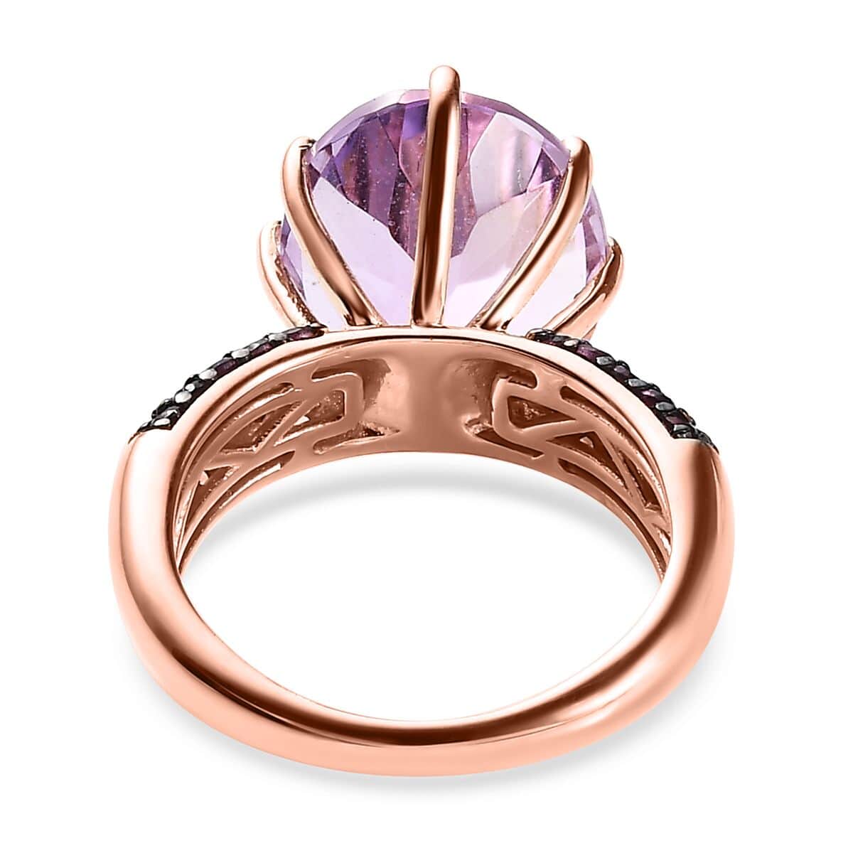 Doorbuster Premium Rose De France Amethyst, Orissa Rhodolite Garnet Ring in Vermeil RG Over Sterling Silver (Size 10.0) 9.75 ctw image number 4