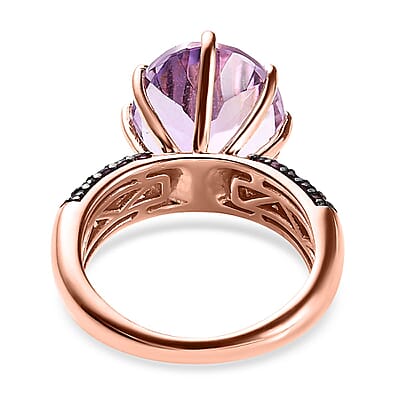 Premium Rose De France Amethyst and Orissa Rhodolite Garnet Ring in Vermeil Rose Gold Over Sterling Silver (Size 10.0) 9.75 ctw