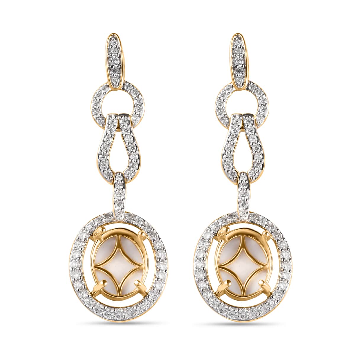 Luxoro 10K Yellow Gold Diamond G-H I2 Dangling Earrings 1.50 ctw image number 0