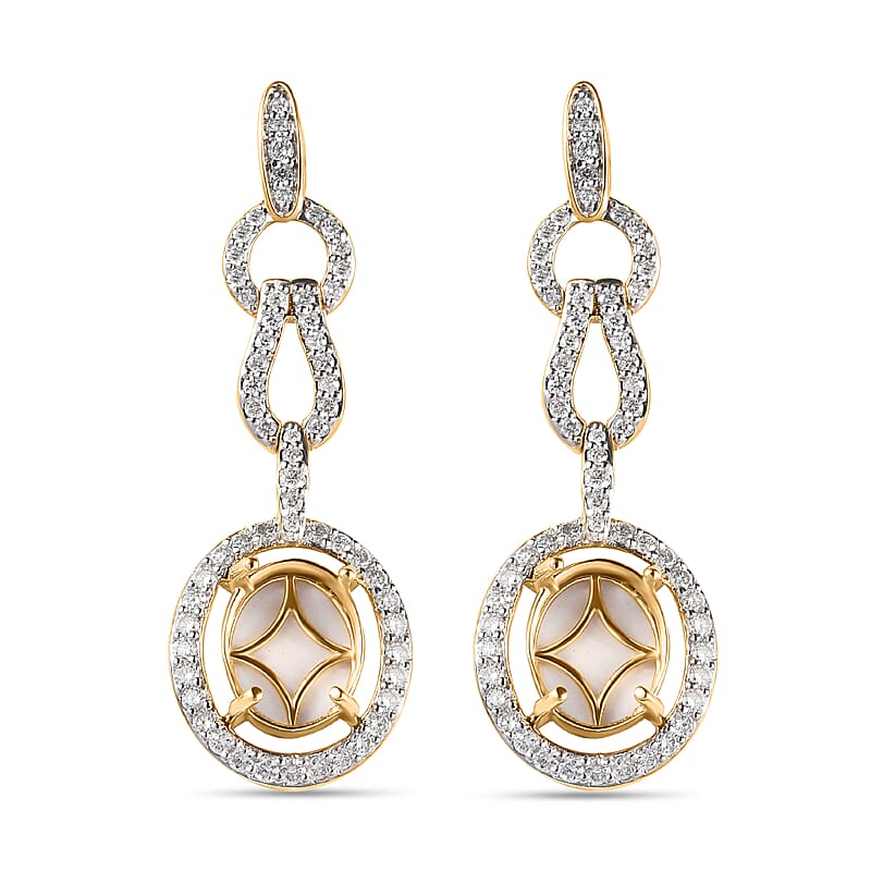 Luxoro 10K Yellow Gold Diamond G-H I2 Dangling Earrings 1.50 ctw