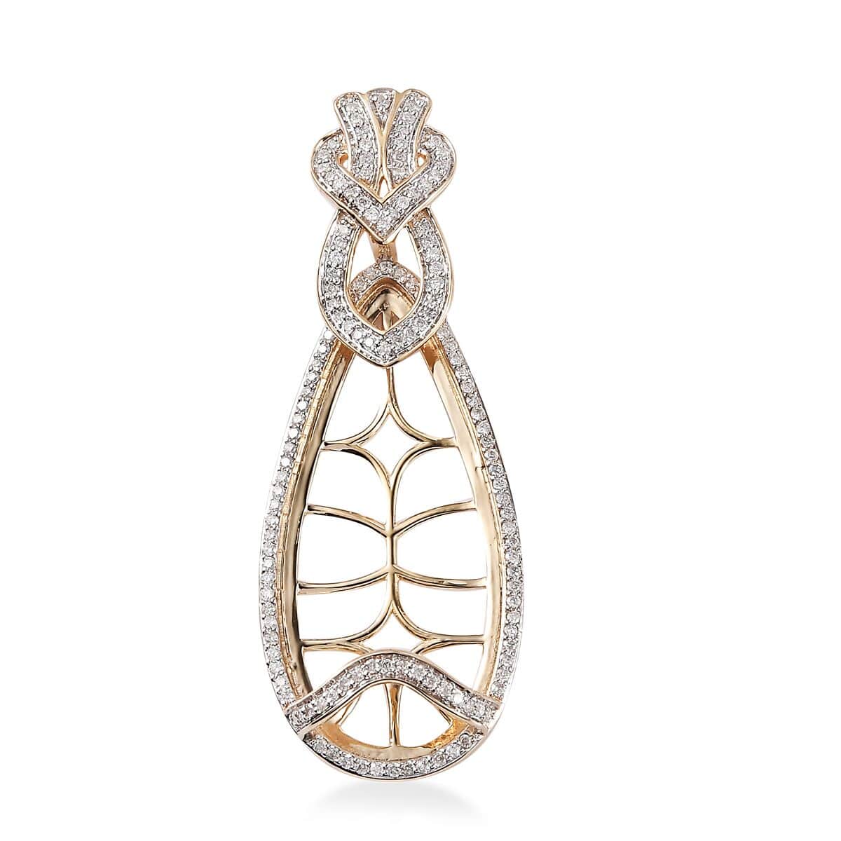 Luxoro 14K Yellow Gold G-H I2 Diamond Pendant 0.75 ctw image number 0