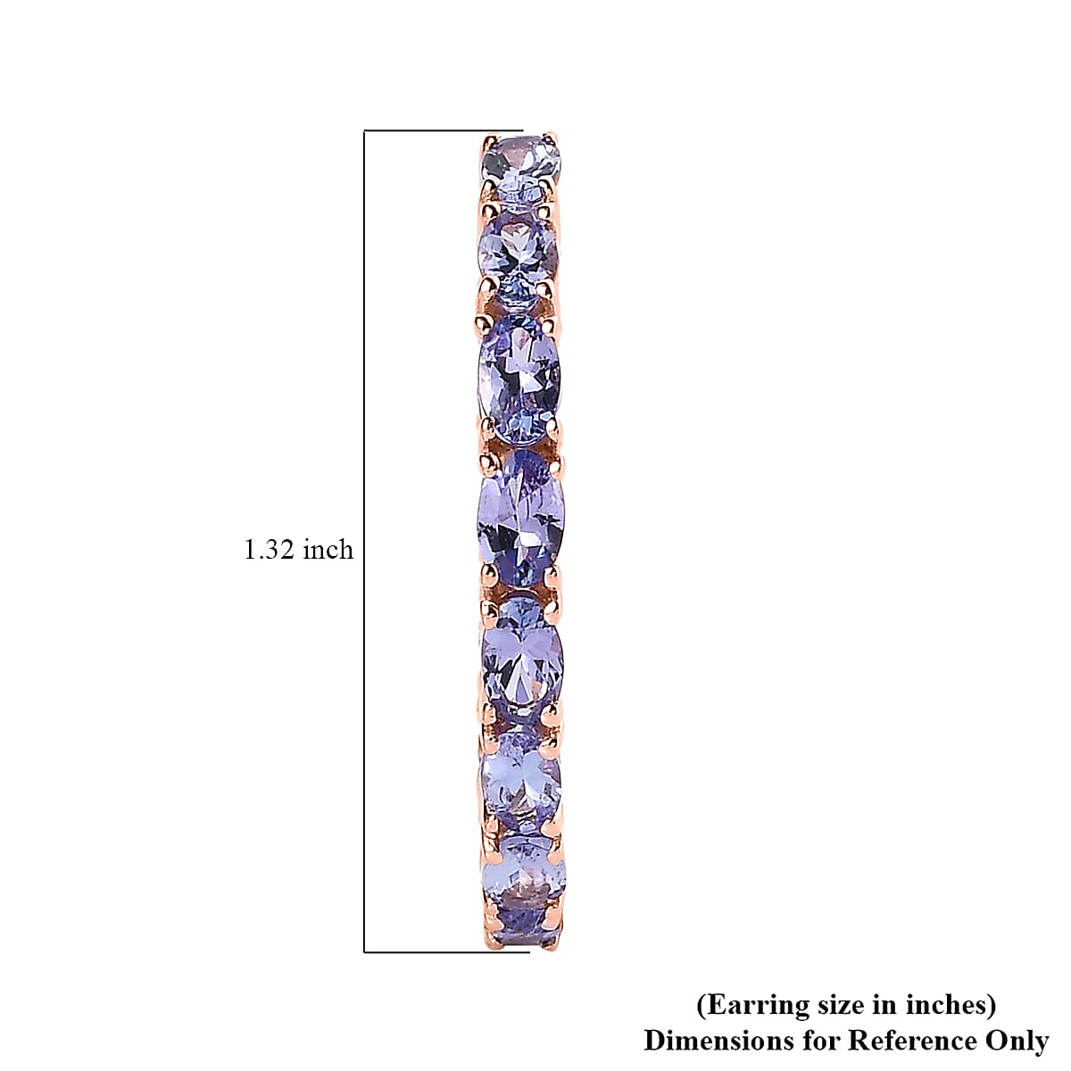 Tanzanite Hoop Earrings in Vermeil Rose Gold Over Sterling Silver 6.50 ctw