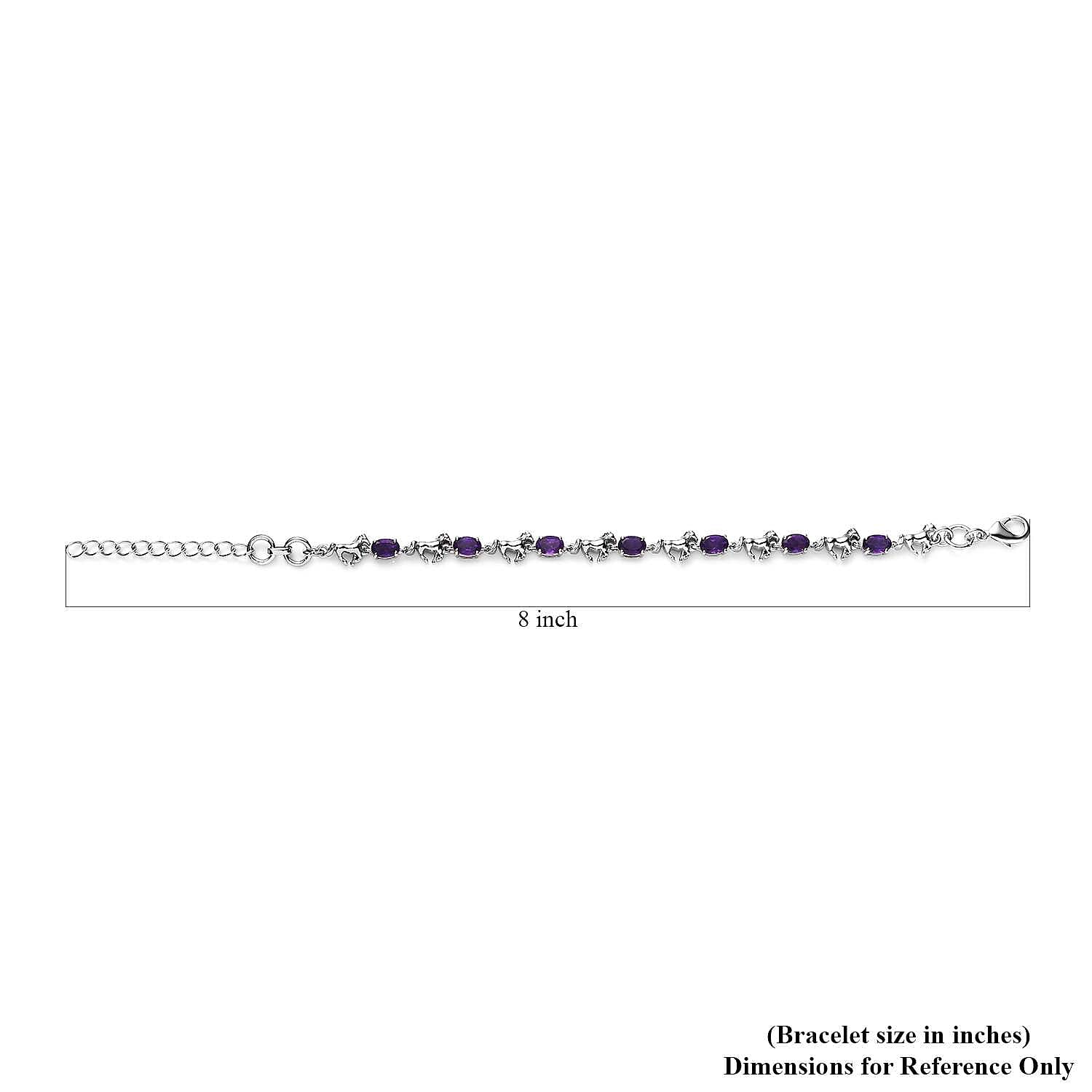 Karis African Amethyst Bracelet in Platinum Bond (6.50-8.0In) 3.00 ctw