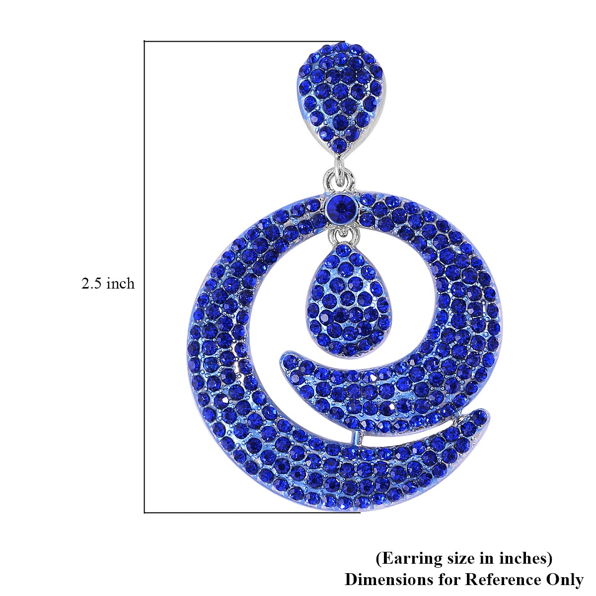 Blue Austrian Crystal Earrings in Silvertone image number 5