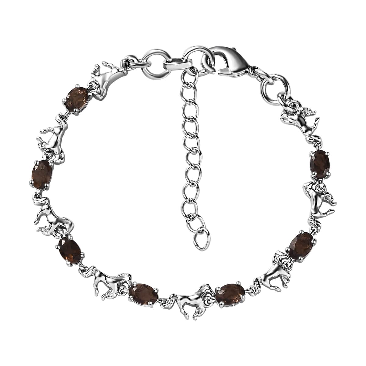 Karis Brazilian Smoky Quartz Bracelet in Platinum Bond (6.50-8.0In) 3.50 ctw image number 0