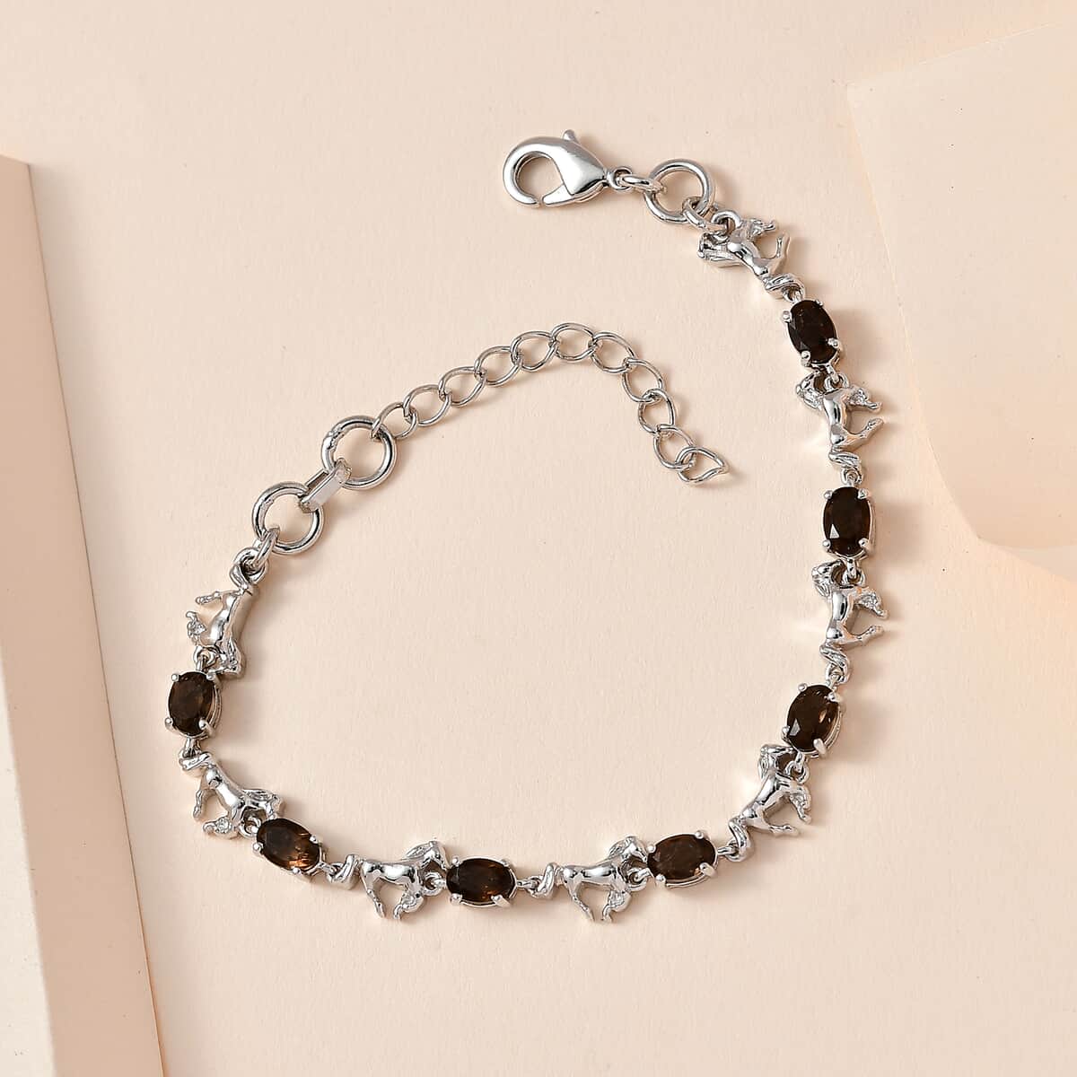 Karis Brazilian Smoky Quartz Bracelet in Platinum Bond (6.50-8.0In) 3.50 ctw image number 1