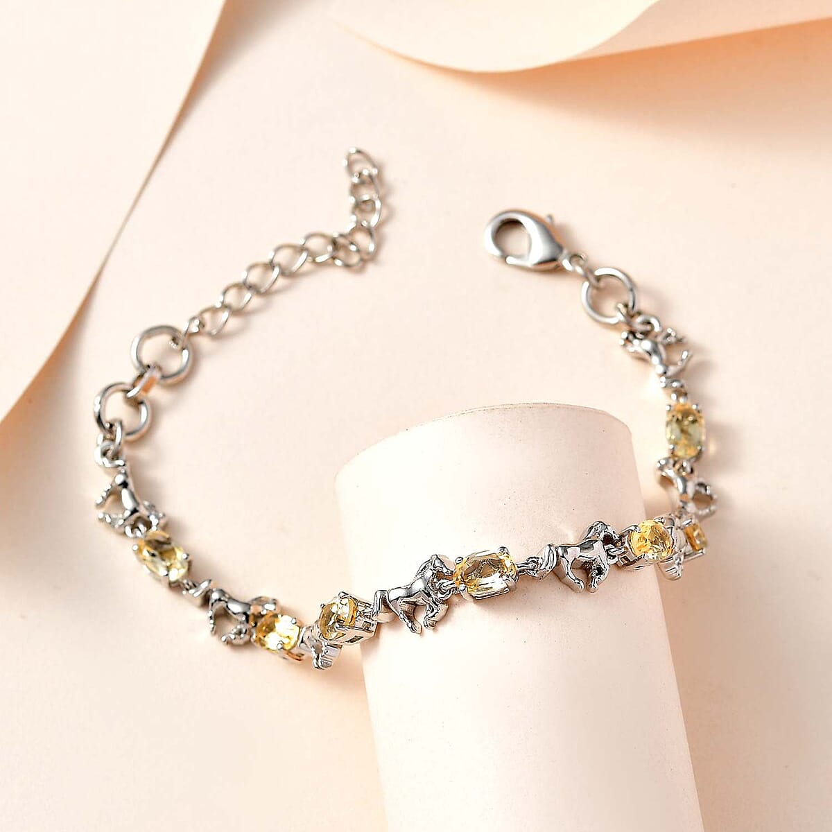 Karis Brazilian Citrine Bracelet in Platinum Bond (6.50-8.0In) 3.40 ctw image number 2