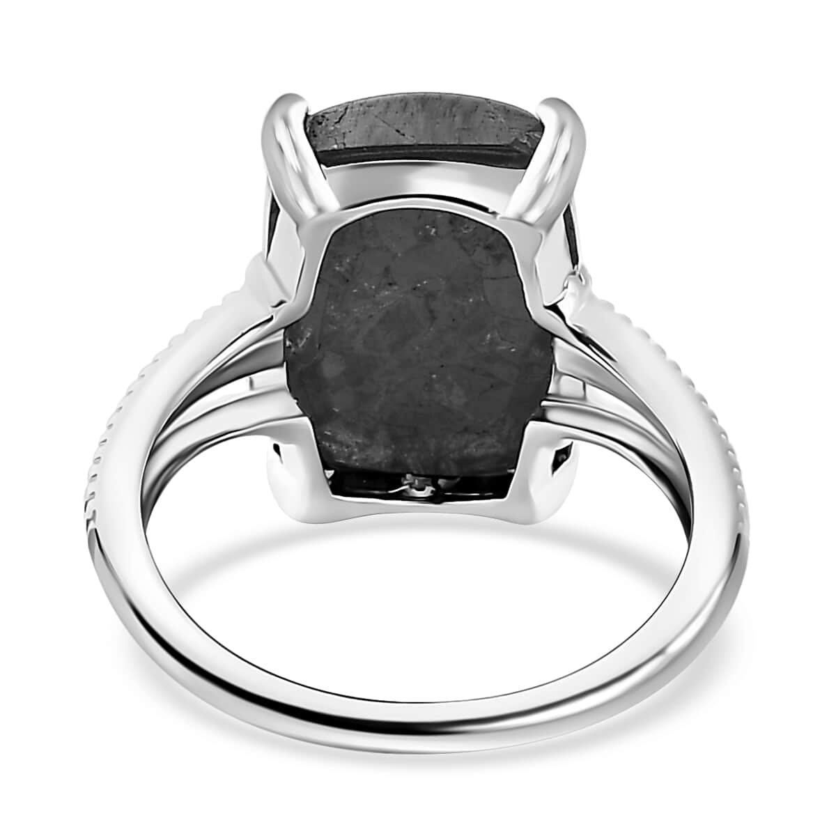 Matrix Silver Shungite Split Shank Ring in Sterling Silver (Size 10.0) 4.90 ctw image number 4