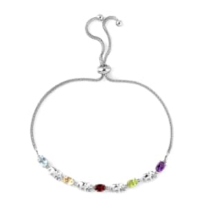 Karis Multi Gemstone Bolo Bracelet in Platinum Bond 2.40 ctw