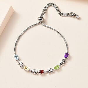 Karis Multi Gemstone Bolo Bracelet in Platinum Bond 2.40 ctw