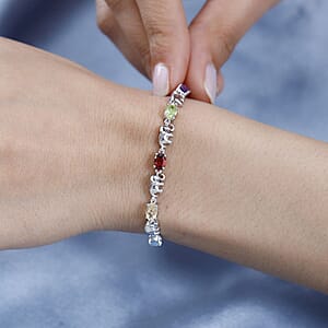 Karis Multi Gemstone Bolo Bracelet in Platinum Bond 2.40 ctw