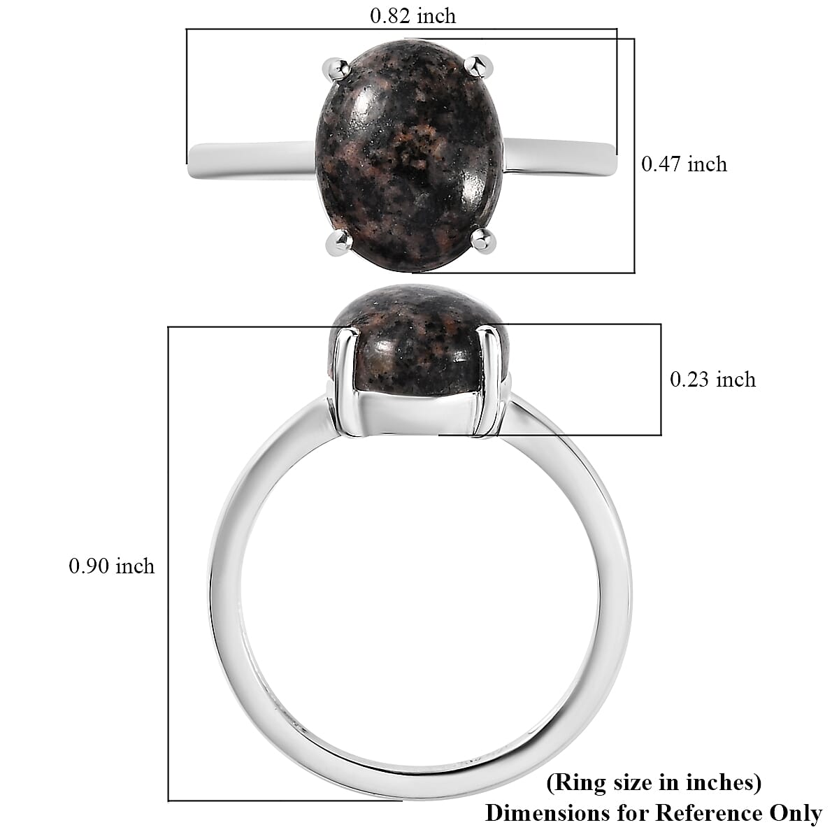 Natural Yooperlite Solitaire Ring in Sterling Silver 2.65 ctw, Yooperlite Jewelry, Birthday Gifts For Her (Size 10.00)