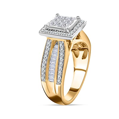 NY Closeout 10K Yellow Gold Diamond G-H I2-I3 Ring (Size 10.0) 6.30 Grams 1.00 ctw