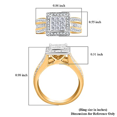 NY Closeout 10K Yellow Gold Diamond G-H I2-I3 Ring (Size 10.0) 6.30 Grams 1.00 ctw
