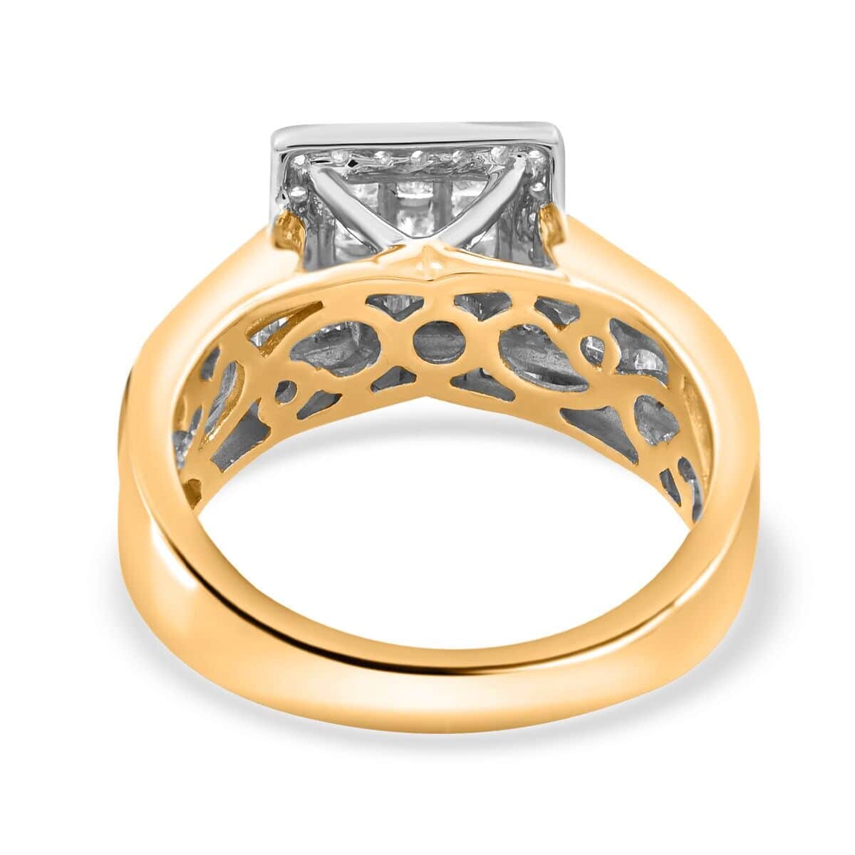 NY Closeout 10K Yellow Gold Diamond G-H I2-I3 Ring (Size 7.0) 6.30 Grams 1.00 ctw image number 4