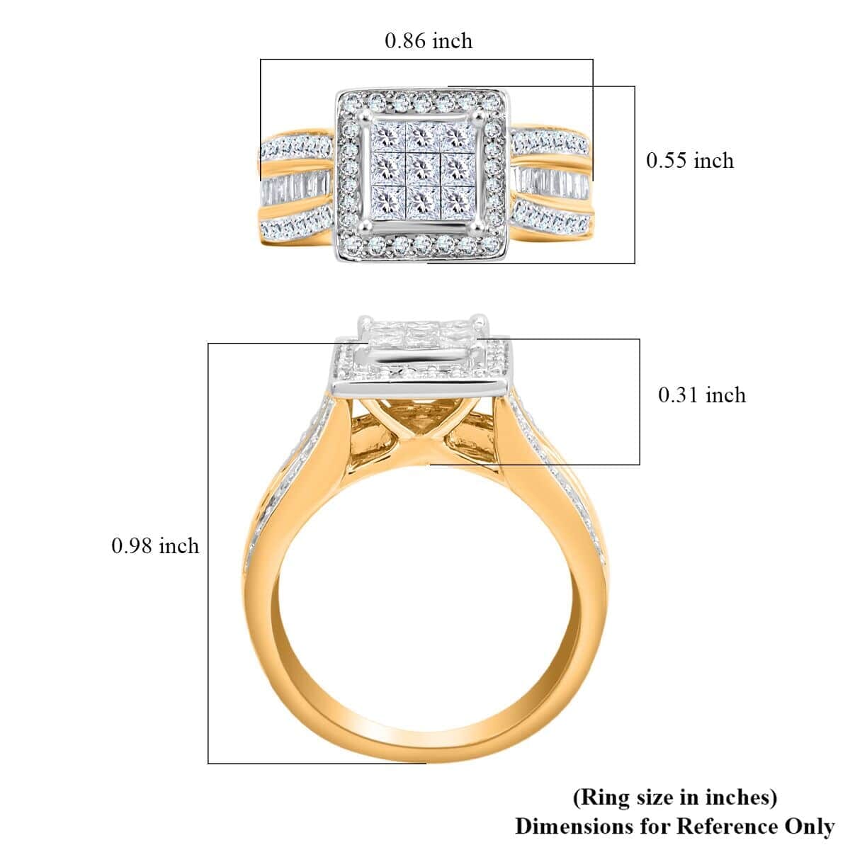 NY Closeout 10K Yellow Gold Diamond G-H I2-I3 Ring (Size 7.0) 6.30 Grams 1.00 ctw image number 5