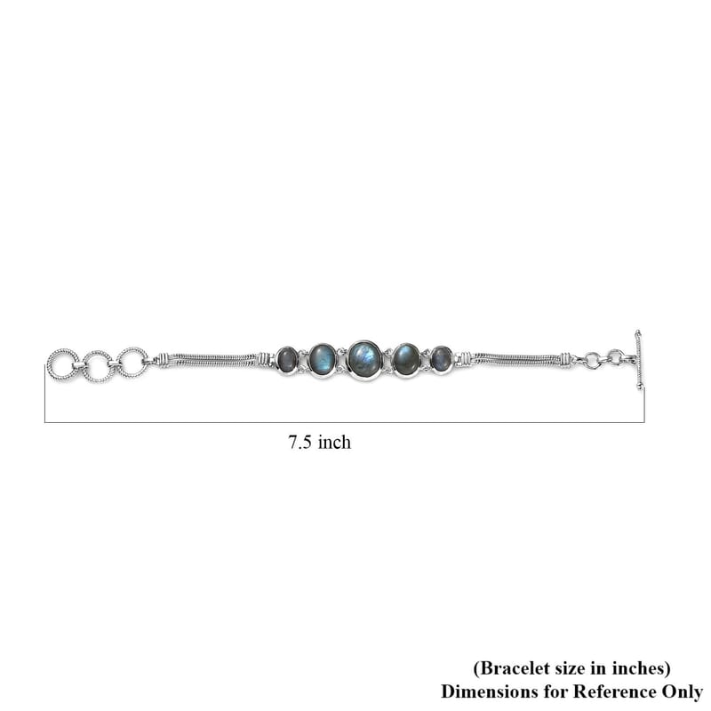 Karis Malagasy Labradorite Bracelet in Platinum Bond (6.50-8.00In) 14.00 ctw