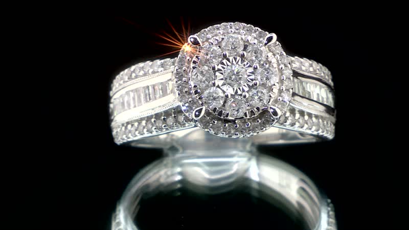 10K White Gold G-H I2 Diamond Ring 5 Grams 1.00 ctw