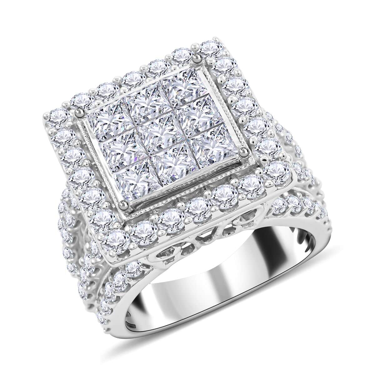 10K White Gold G-H I2 Diamond Ring 10 Grams 4.00 ctw (Del. in 7-10 Days) image number 0