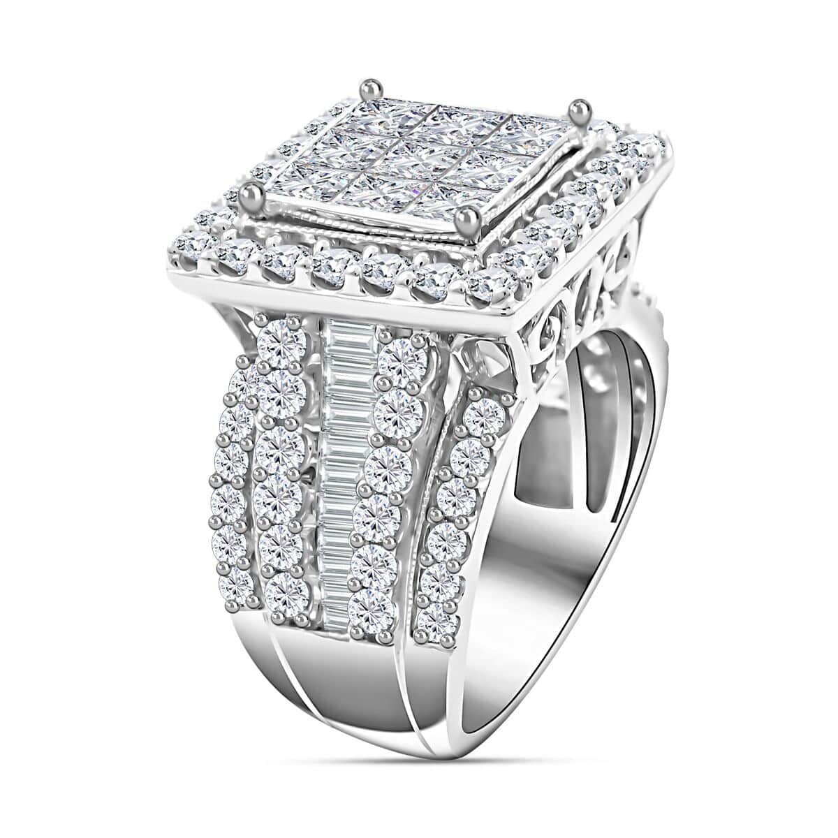 10K White Gold G-H I2 Diamond Ring 10 Grams 4.00 ctw (Del. in 7-10 Days) image number 3