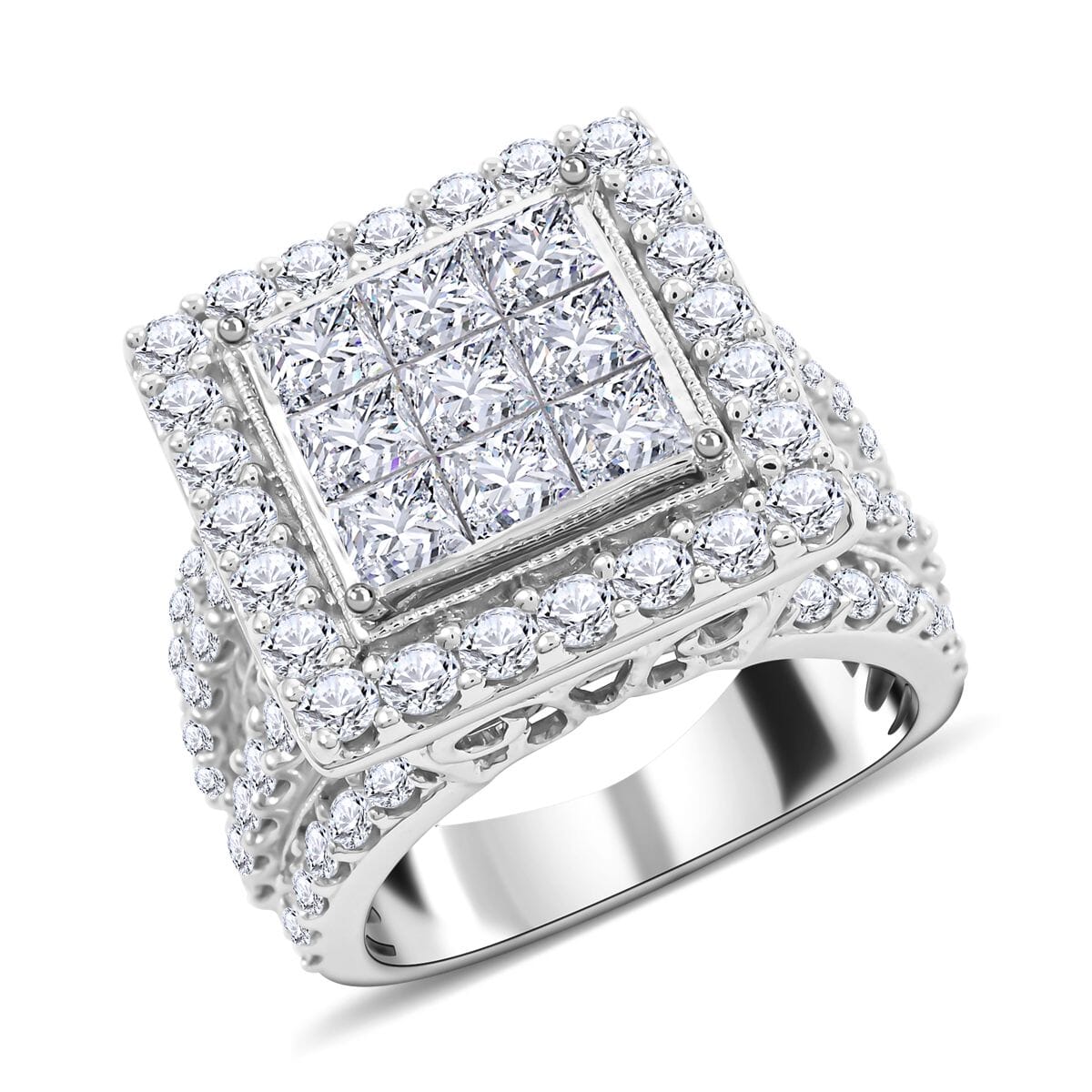10K White Gold G SI2 Diamond Ring (Size 5.0) 10 Grams 4.00 ctw image number 0