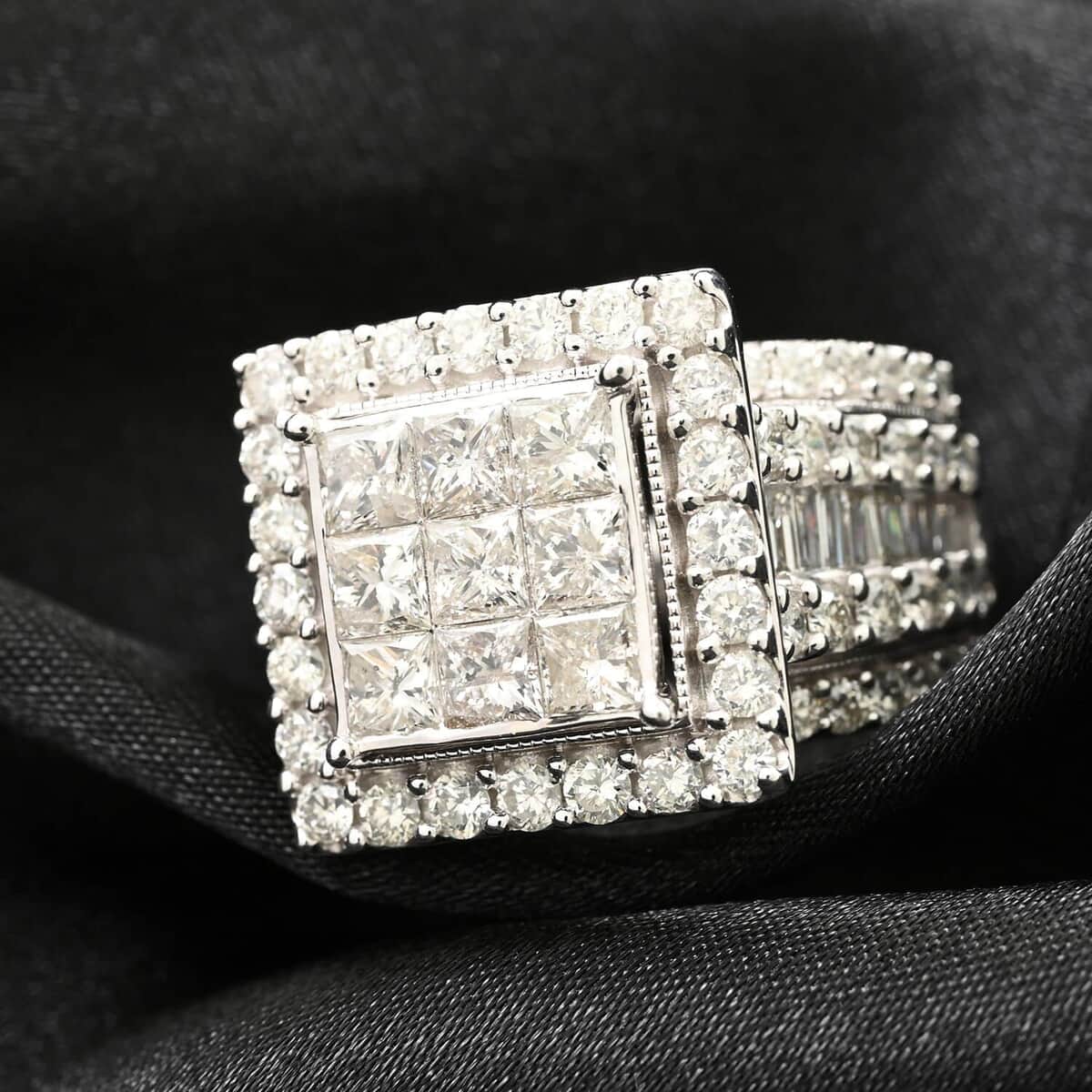 10K White Gold G SI2 Diamond Ring (Size 7.0) 10 Grams 4.00 ctw image number 1