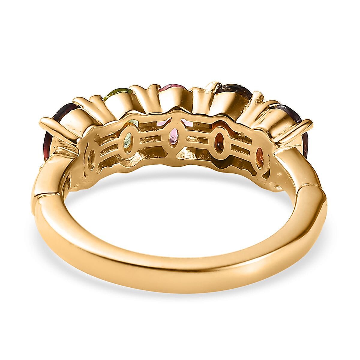 Multi-Tourmaline 5 Stone Arthritis Ring in Vermeil YG Over Sterling Silver (Size 9.0) 2.00 ctw image number 4
