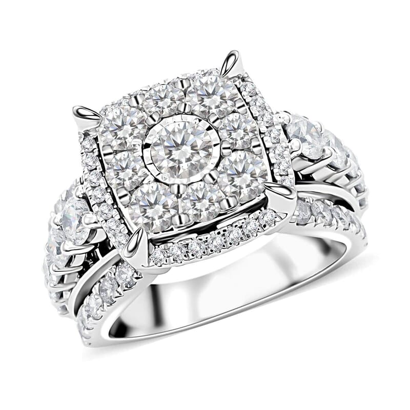 10K White Gold Diamond G-H I2 Ring (Size 10.0) 8.40 Grams 3.00 ctw (Del. in 7-10 Days)
