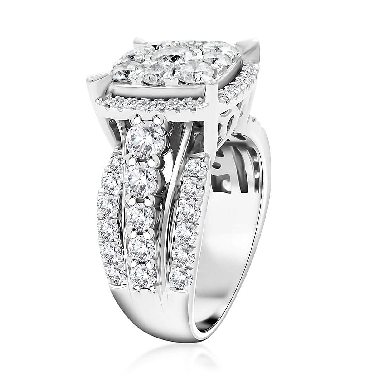 10K White Gold Diamond G-H I2 Ring (Size 10.0) 8.40 Grams 3.00 ctw (Del. in 7-10 Days)