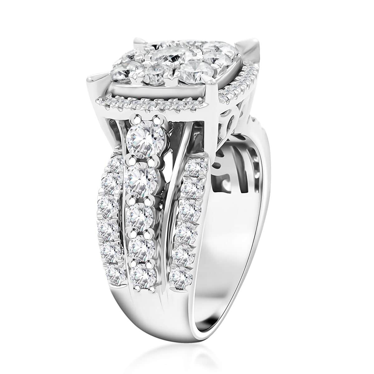 Diamond G-H SI 3.00 ctw Ring in 10K White Gold (Size 7.0) 8.40 Grams image number 3