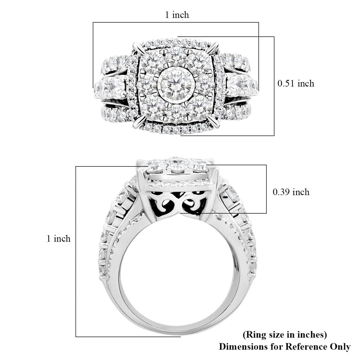 10K White Gold Diamond G-H I2 Ring (Size 7.0) 8.40 Grams 3.00 ctw (Del. in 7-10 Days) image number 5