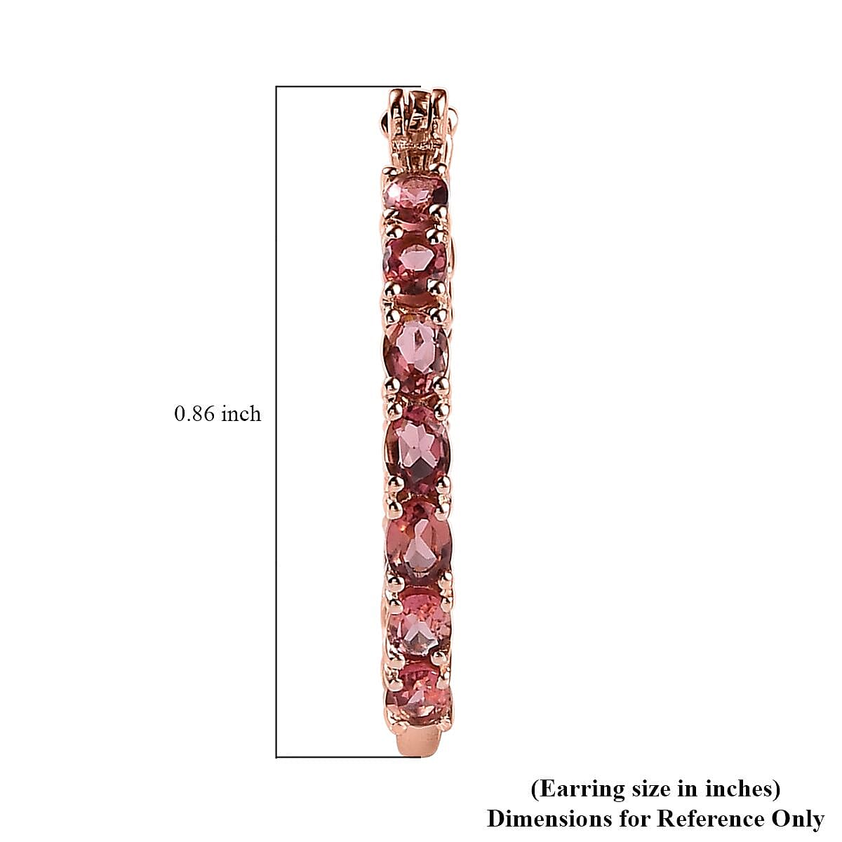 Premium Blush Tourmaline Hoop Earrings in Vermeil Rose Gold Over Sterling Silver 3.65 ctw image number 4