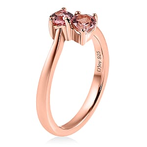 Premium Blush Tourmaline Bypass Ring in Vermeil Rose Gold Over Sterling Silver (Size 10.0) 0.40 ctw
