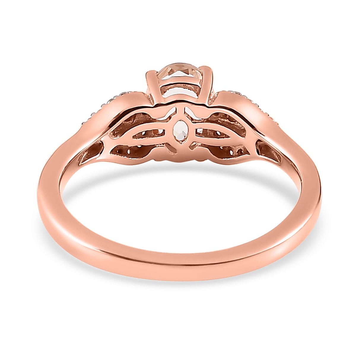 Premium Marropino Morganite and Multi Gemstone Ring in Vermeil Rose Gold Over Sterling Silver (Size 10.0) 0.90 ctw