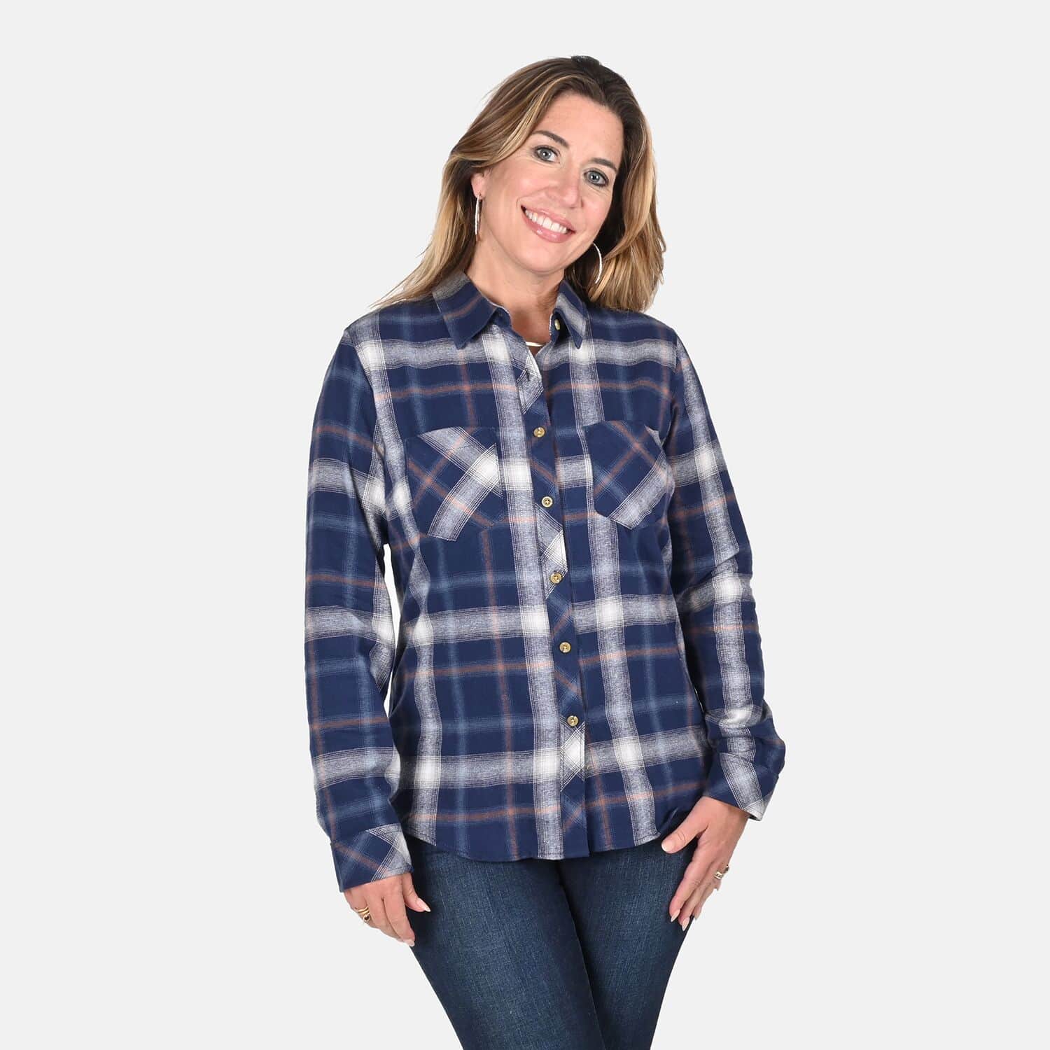 Buy Victory Sportswear Blue and White Plaid Pattern Cotton